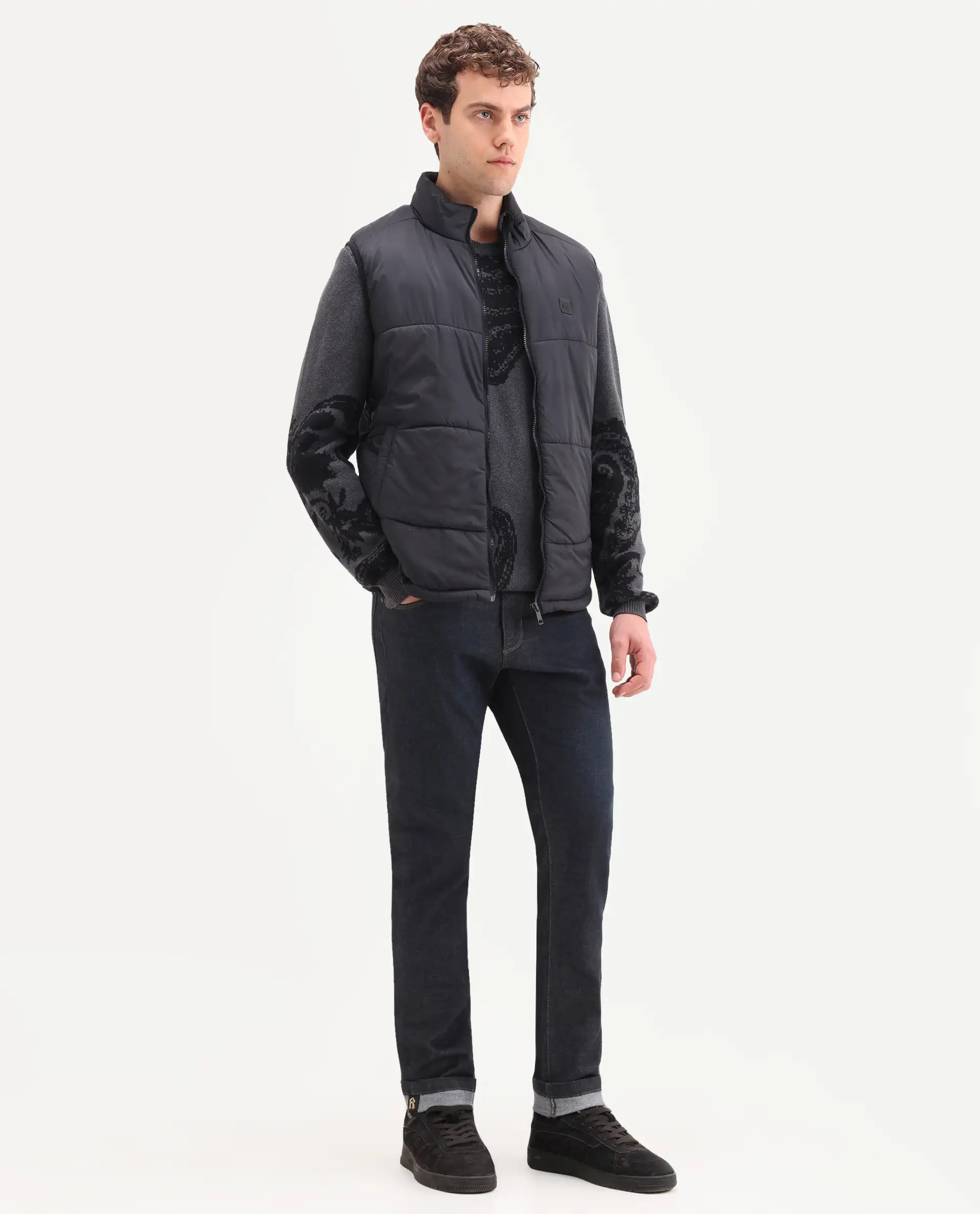 Rare Rabbit Men's Zire H Dark Navy Cotton Blend Fabric Shank And Zipper Hawk Slim Plain Jeans - Image 5