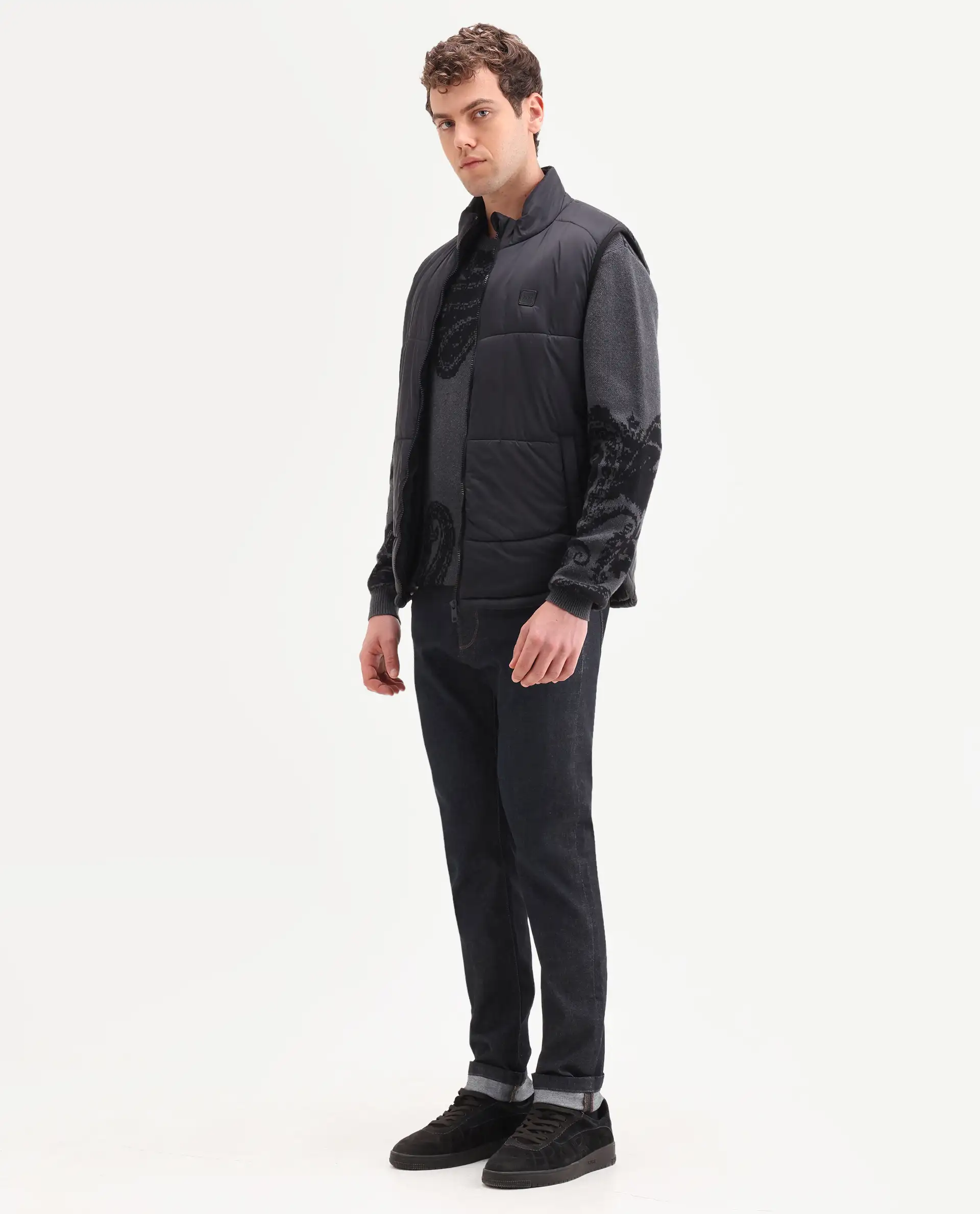Rare Rabbit Men's Zire H Dark Navy Cotton Blend Fabric Shank And Zipper Hawk Slim Plain Jeans - Image 6