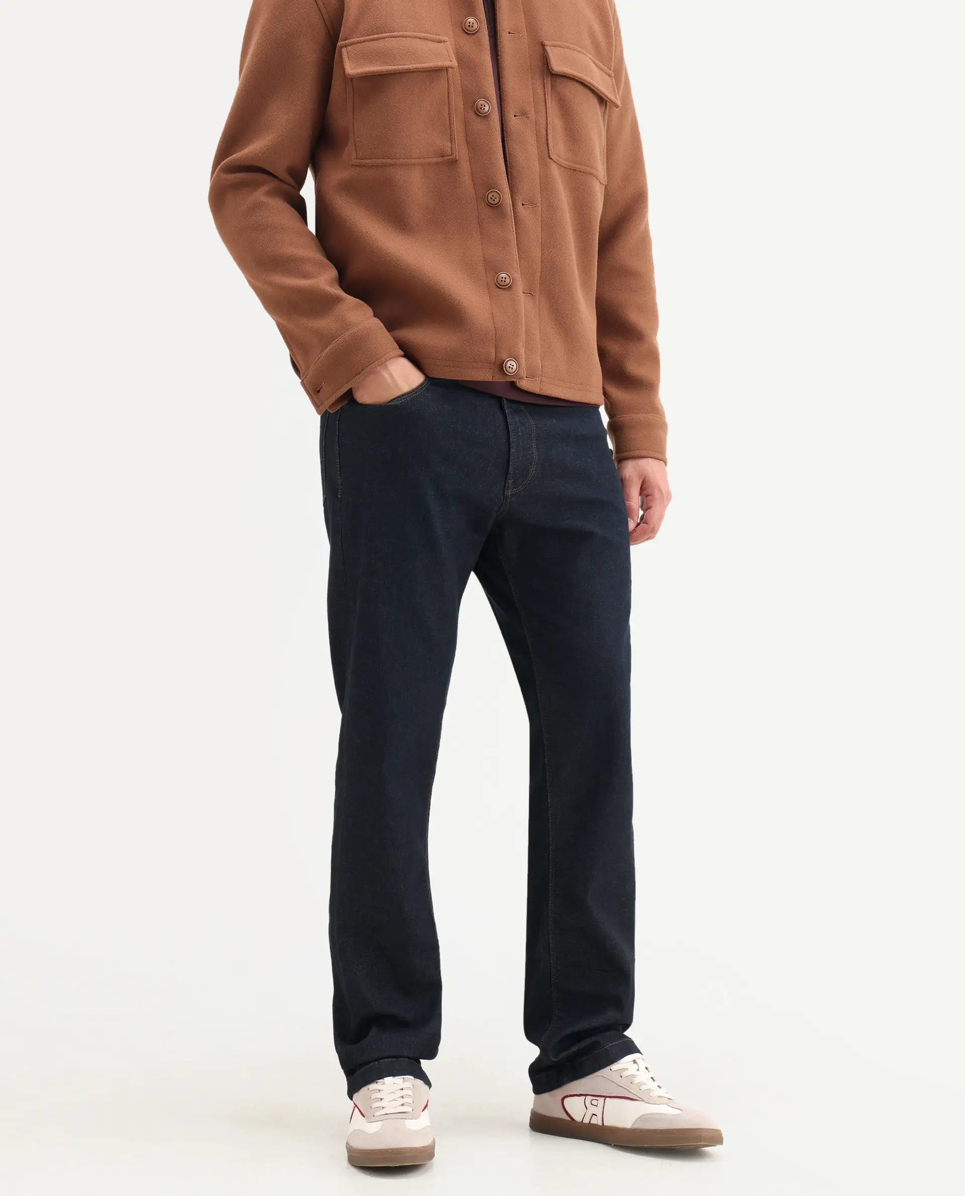 Rare Rabbit Men's Zire M Dark Navy Cotton Blend Fabric Shank And Zipper Morris Regular Plain Jeans - Image 2