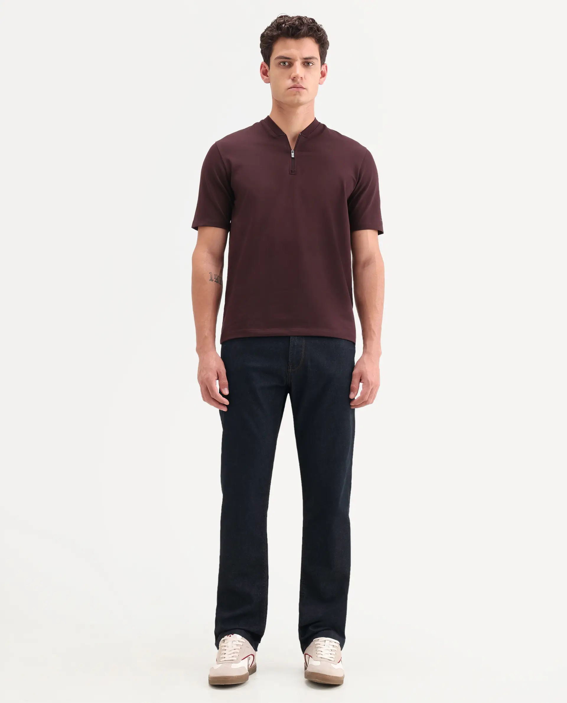 Rare Rabbit Men's Zire M Dark Navy Cotton Blend Fabric Shank And Zipper Morris Regular Plain Jeans - Image 4