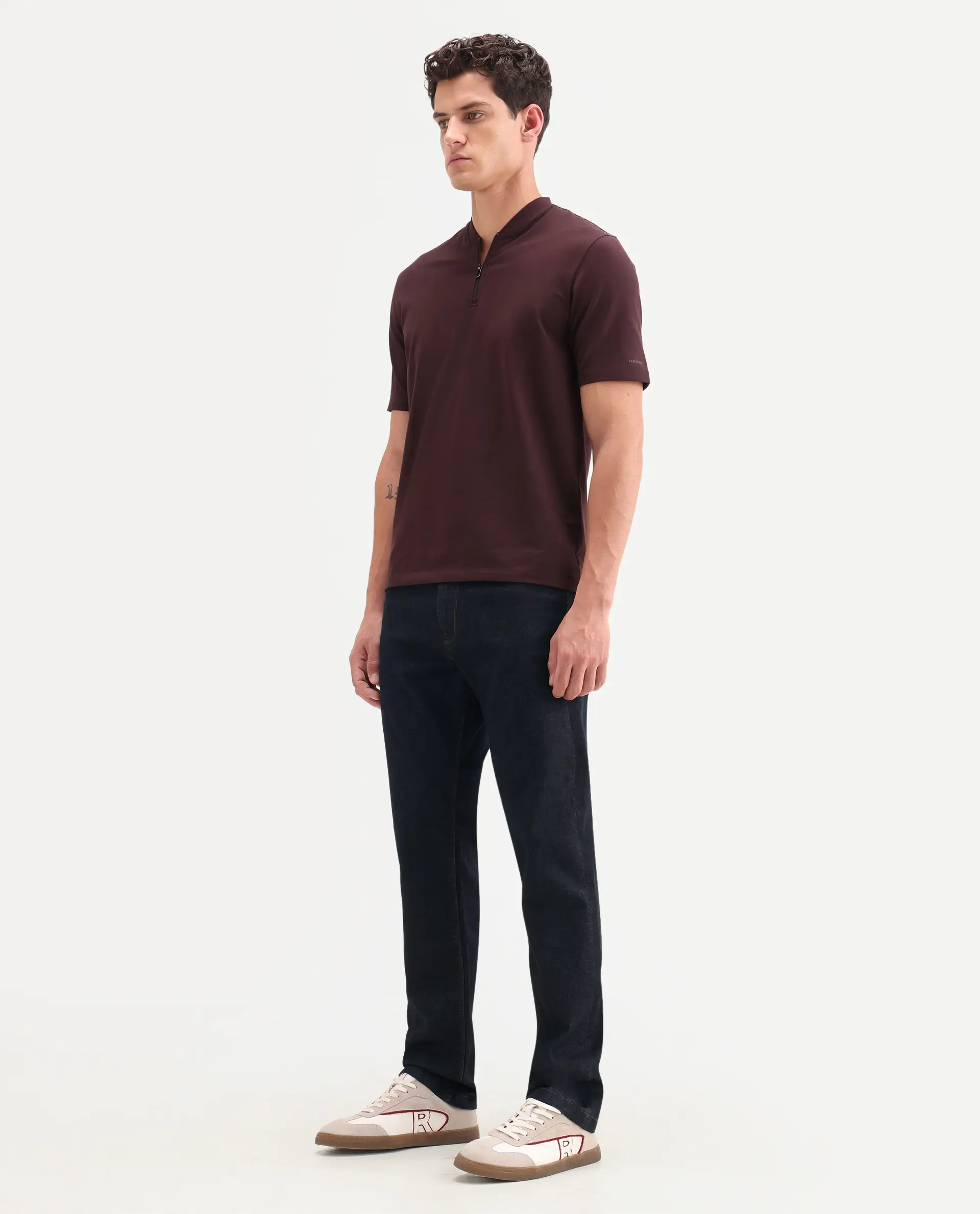 Rare Rabbit Men's Zire M Dark Navy Cotton Blend Fabric Shank And Zipper Morris Regular Plain Jeans - Image 5