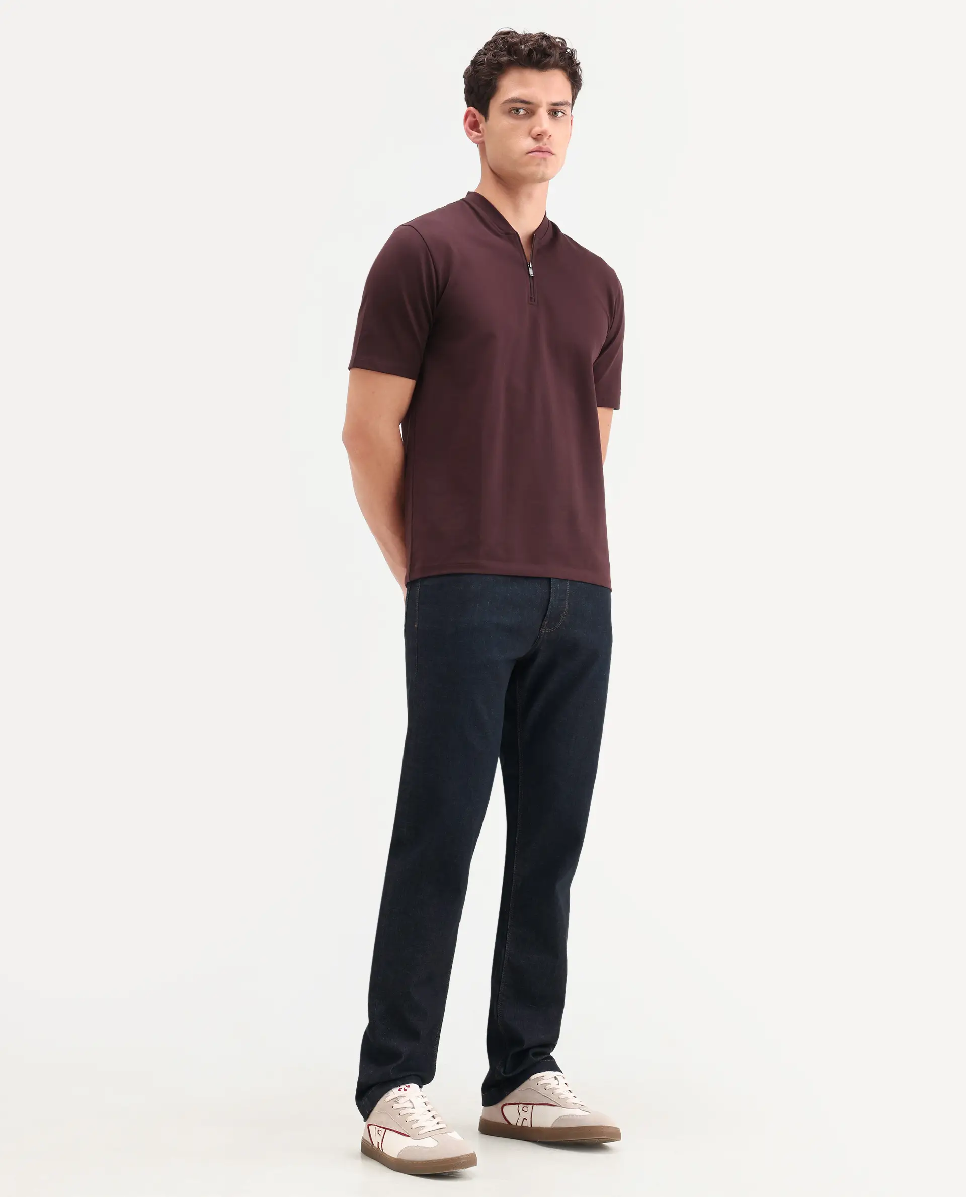 Rare Rabbit Men's Zire M Dark Navy Cotton Blend Fabric Shank And Zipper Morris Regular Plain Jeans - Image 6