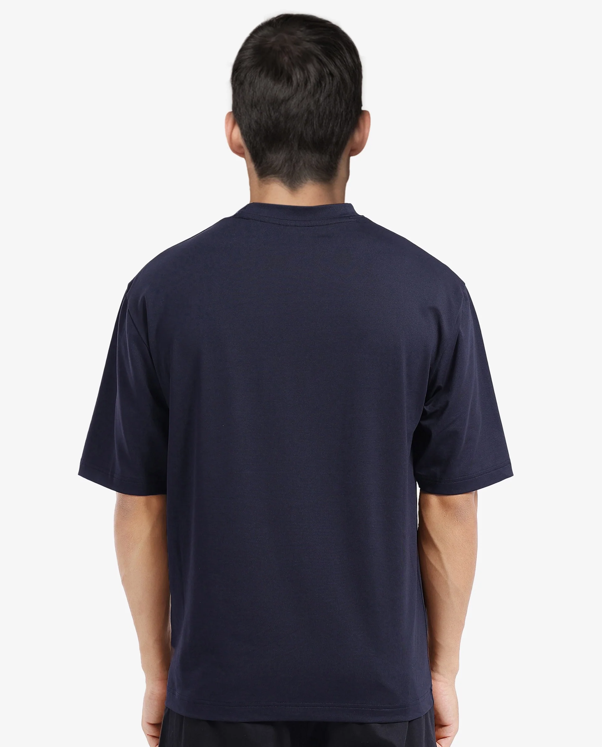 Rare Rabbit Men's Cotton Blend Monogram Print Oversized Fit Half Sleeve Crew Neck T-Shirt - Image 9