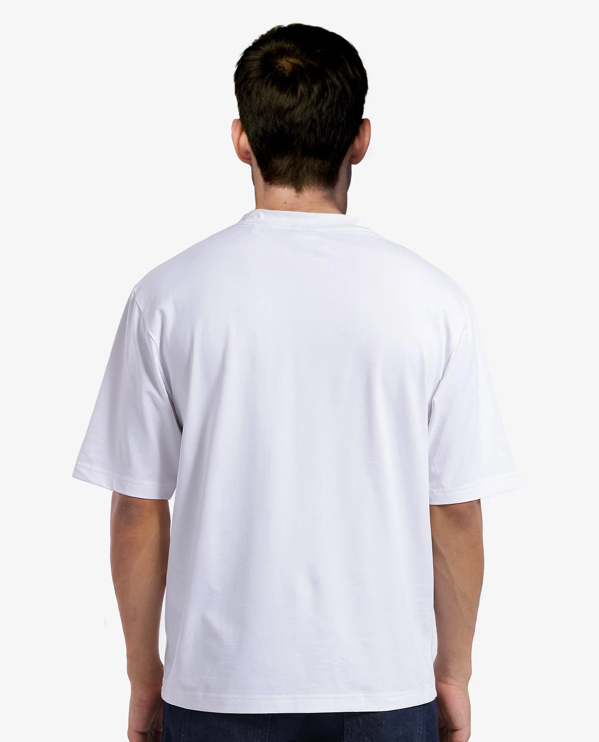 Rare Rabbit Men's Cotton Blend Monogram Print Oversized Fit Half Sleeve Crew Neck T-Shirt - Image 10