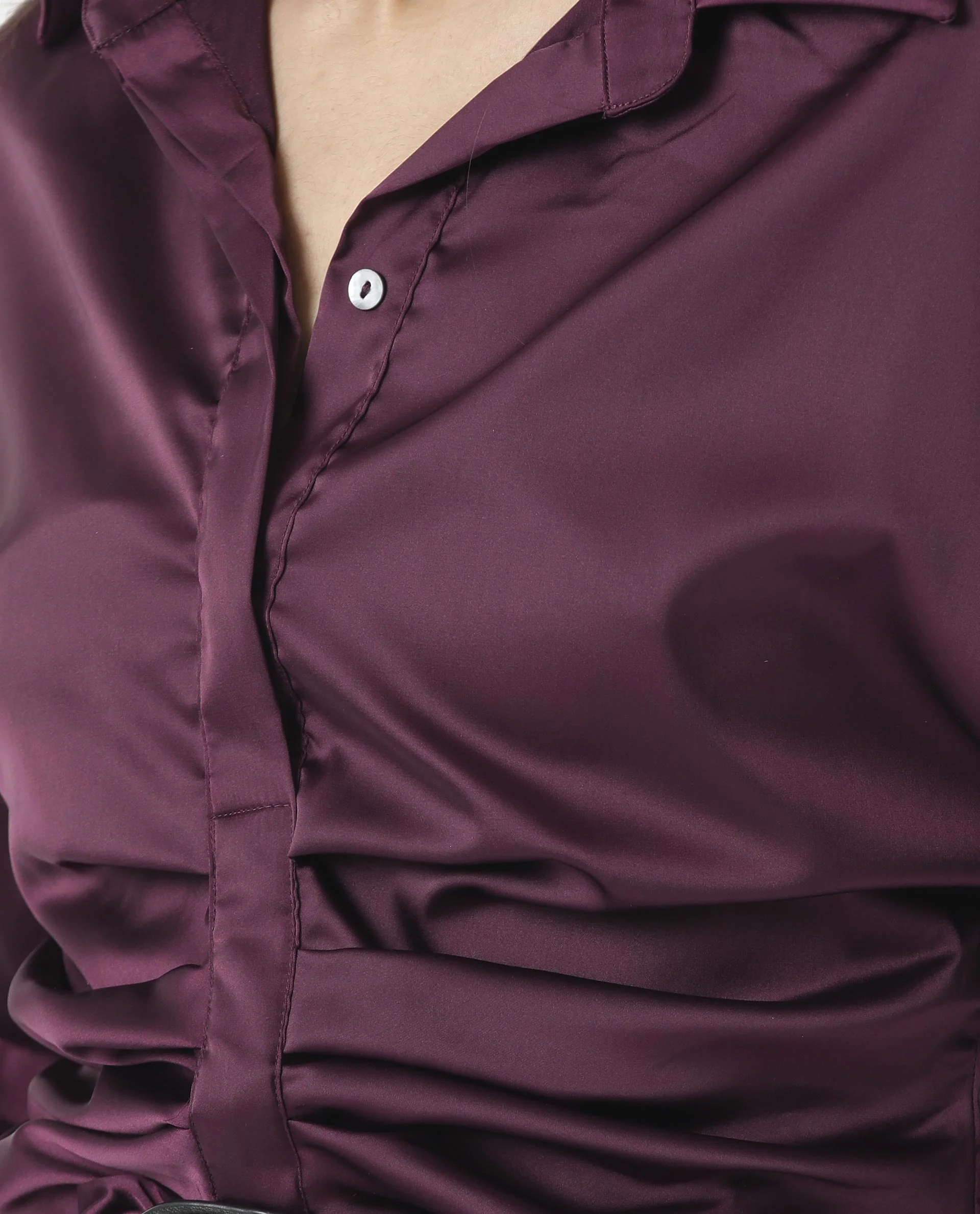 Rareism Womens Zomat Purple Top Modal Fabric Regular Fit Bell Sleeves Collared Neck - Image 3