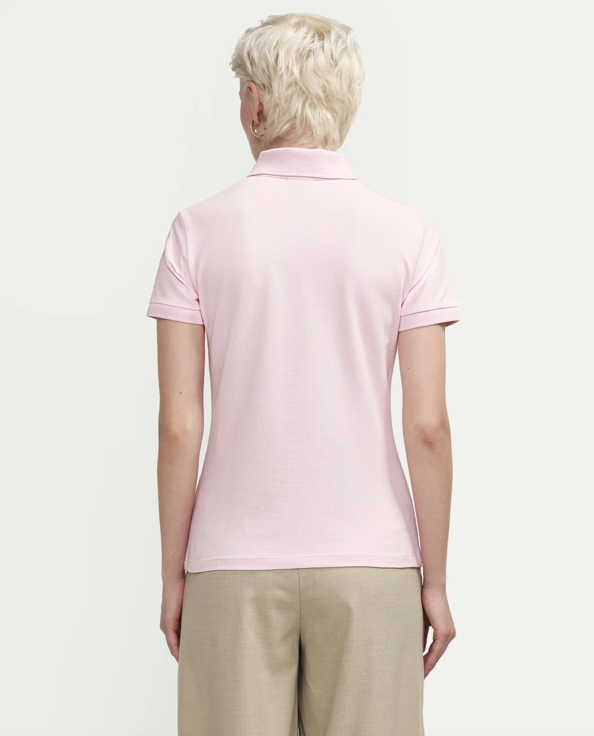 Rareism Women's Zonrad Light Pink Cotton Blend Half Sleeve Regular Fit Plain Polo - Image 7