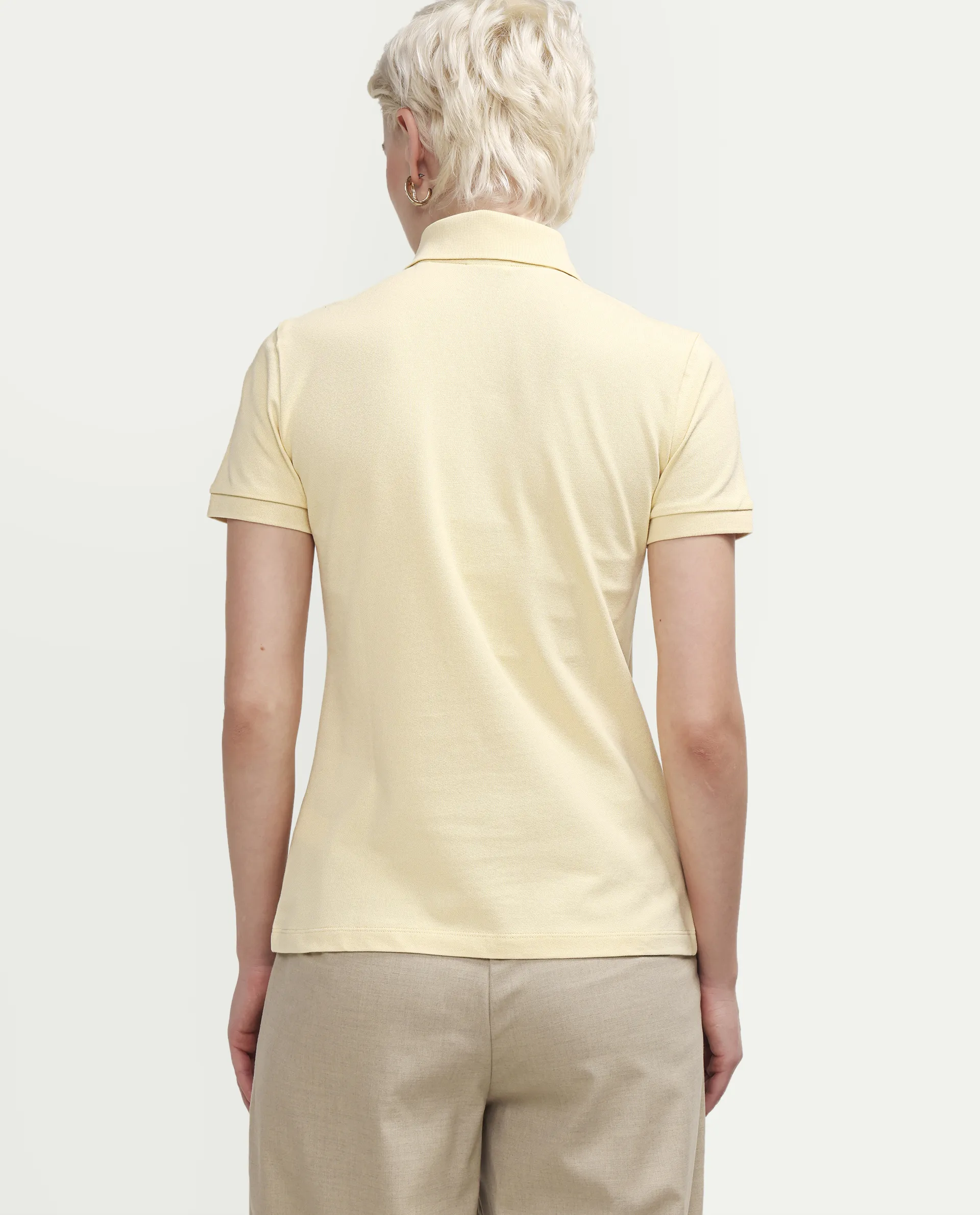 Rareism Women's Zonrad Light Yellow Cotton Blend Half Sleeve Regular Fit Plain Polo - Image 7