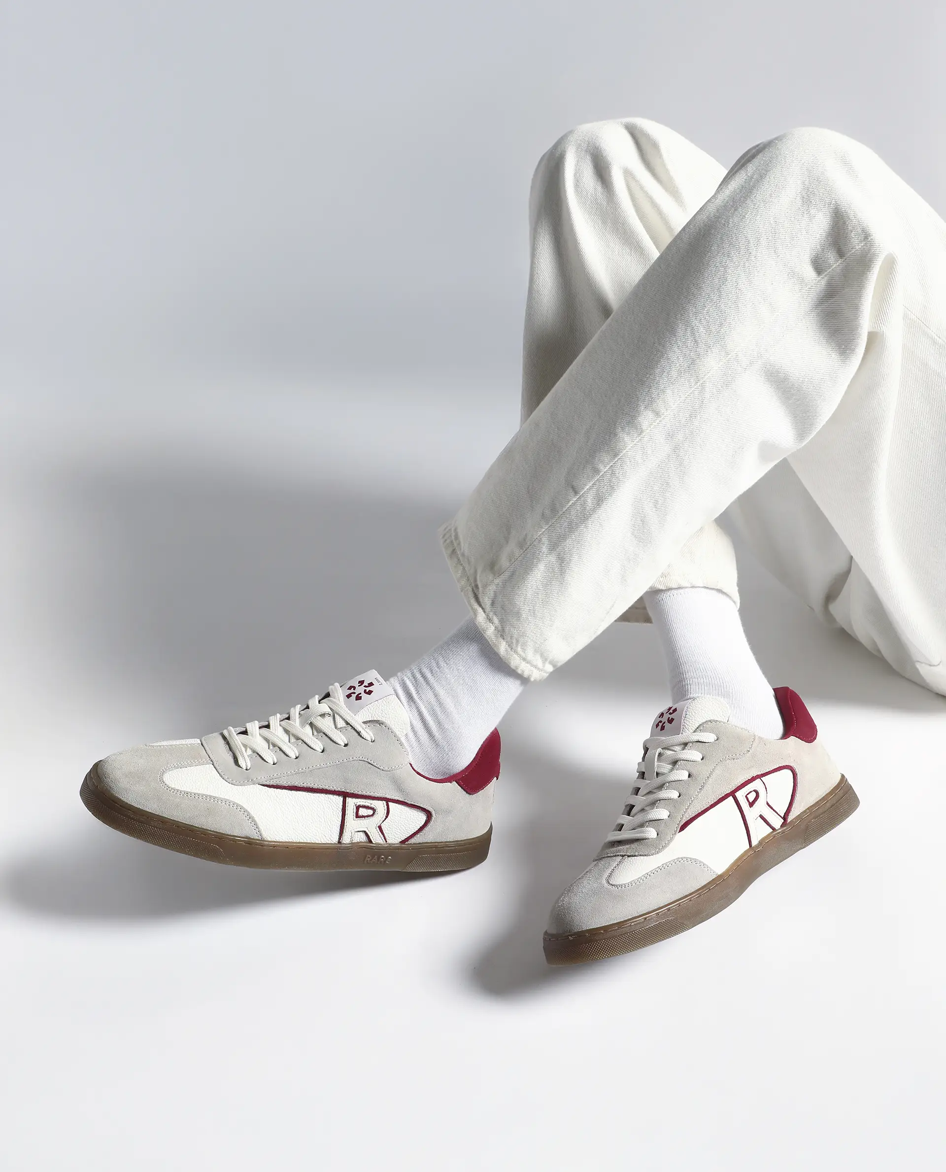 Rare Rabbit Men's Zoop Maroon Leather Lace-Up Closure Sneaker - Image 2