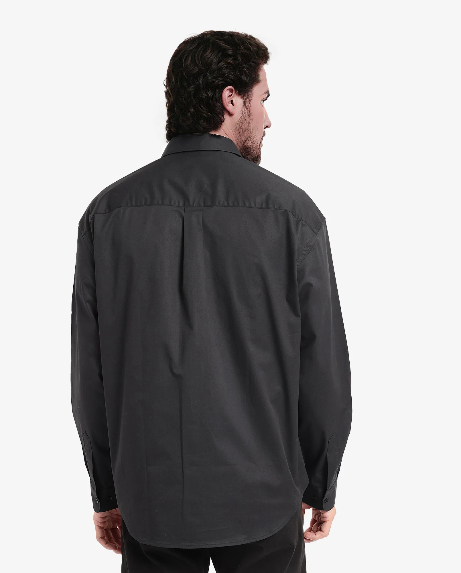Rare Rabbit Men's Zord Black Cotton Plain Boxy Fit Full Sleeve Collared Shirt - Image 6