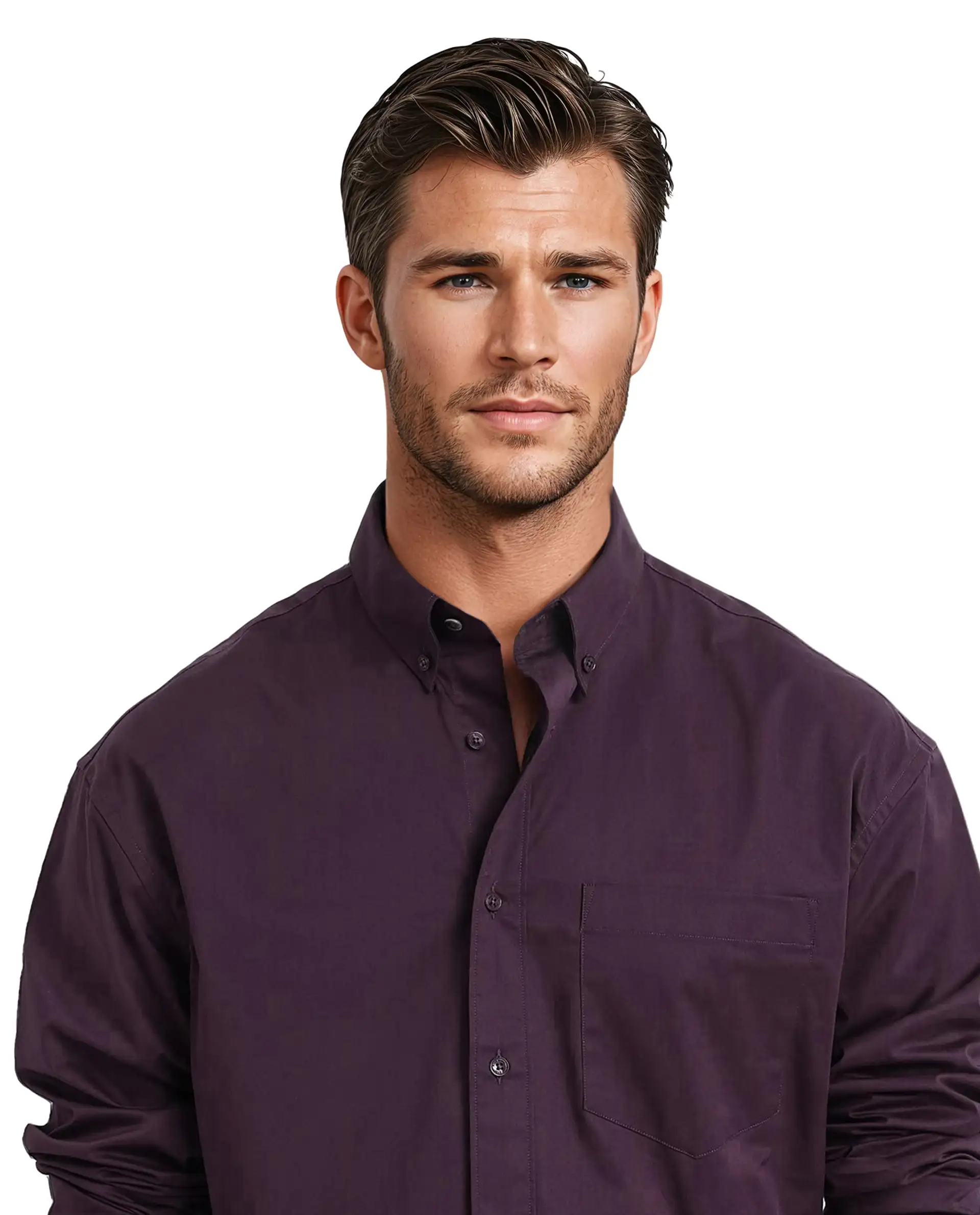 Rare Rabbit Men's Zord Purple Cotton Plain Boxy Fit Full Sleeve Collared Shirt - Image 5