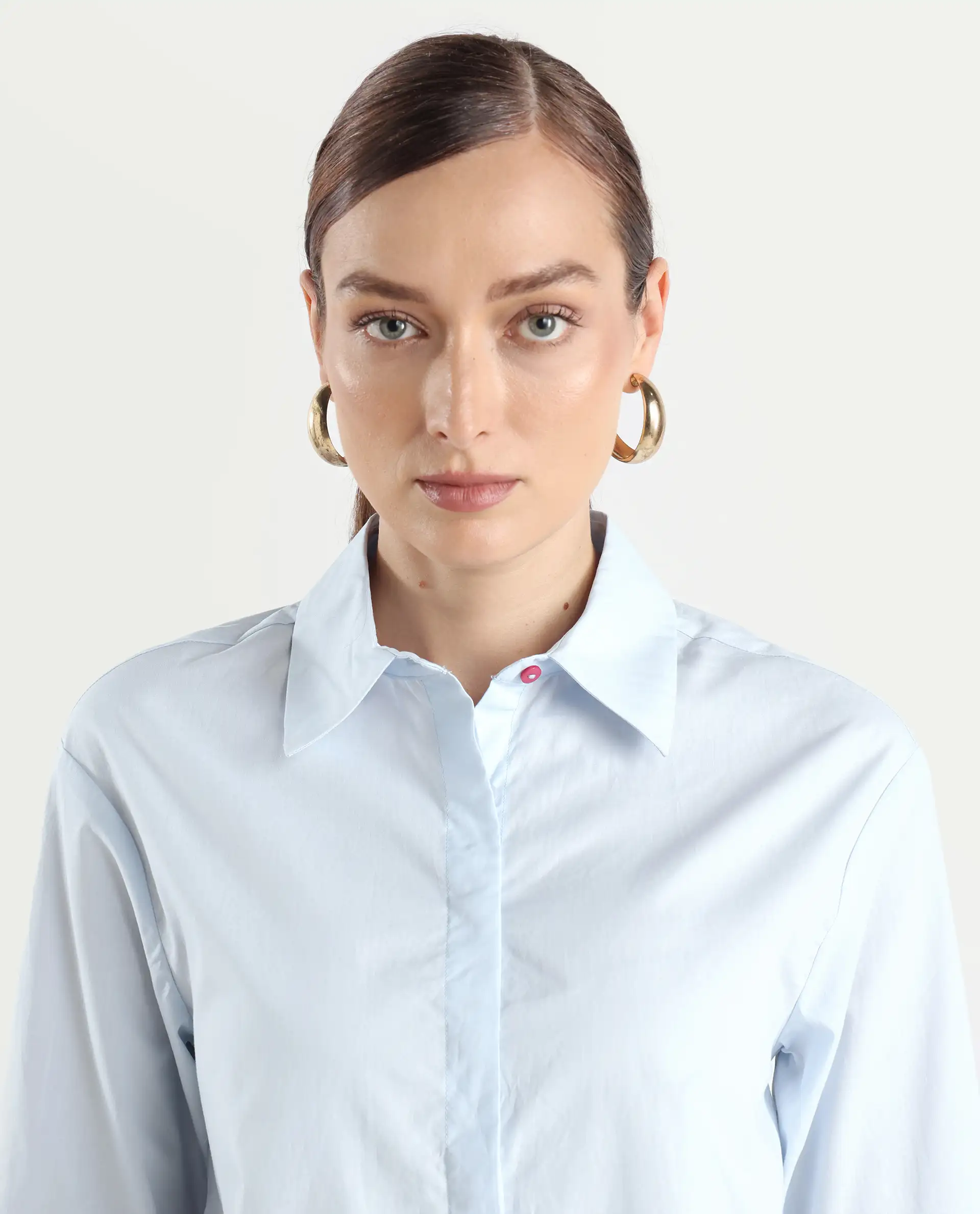 Rareism Women's Zquib Grey Cotton Spread Collar Graphic Print Cuffed Sleeve Regular Fit Shirt - Image 5