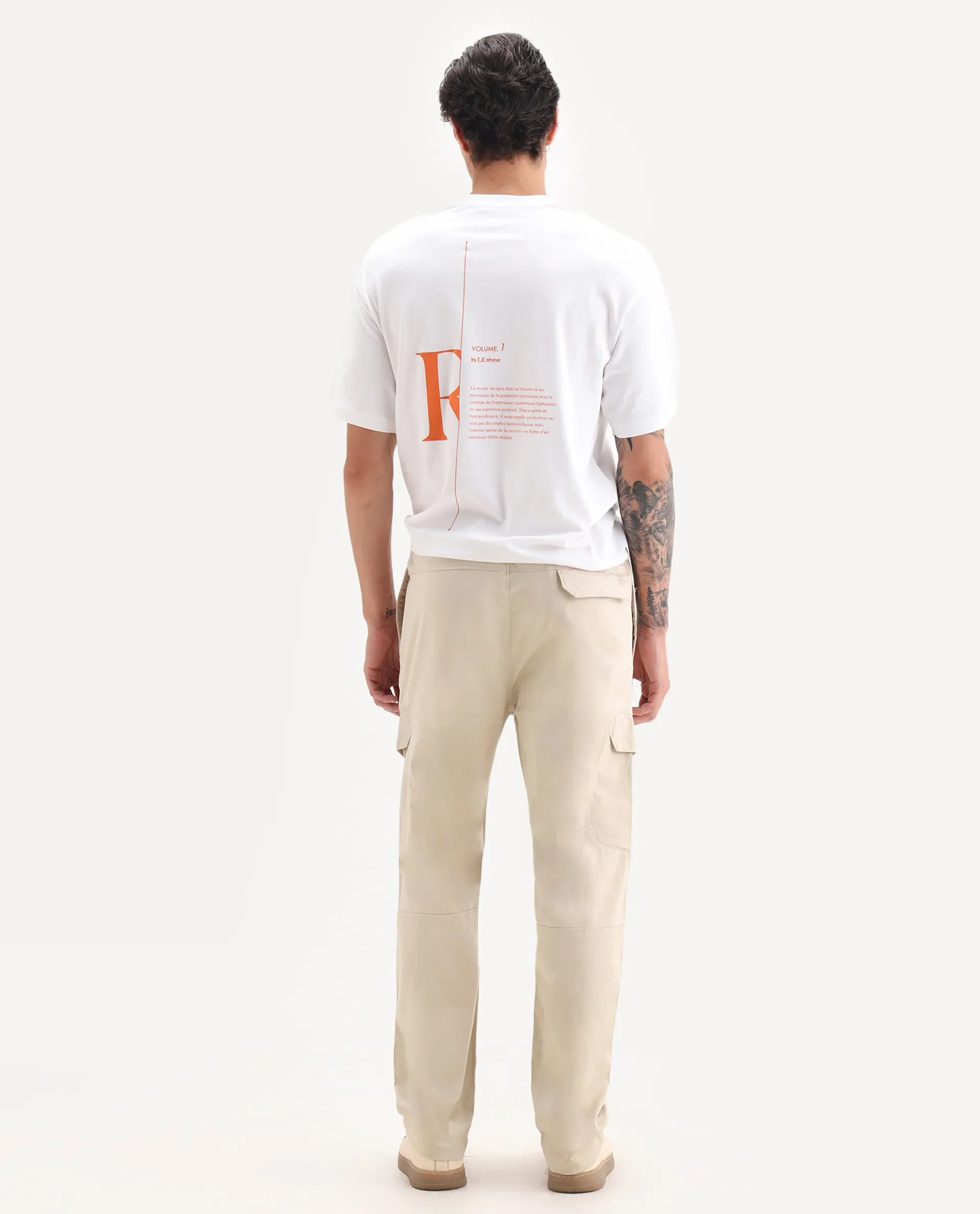 Rare Rabbit Men's Zudi Beige Cotton Plain Regular Fit Trouser - Image 8