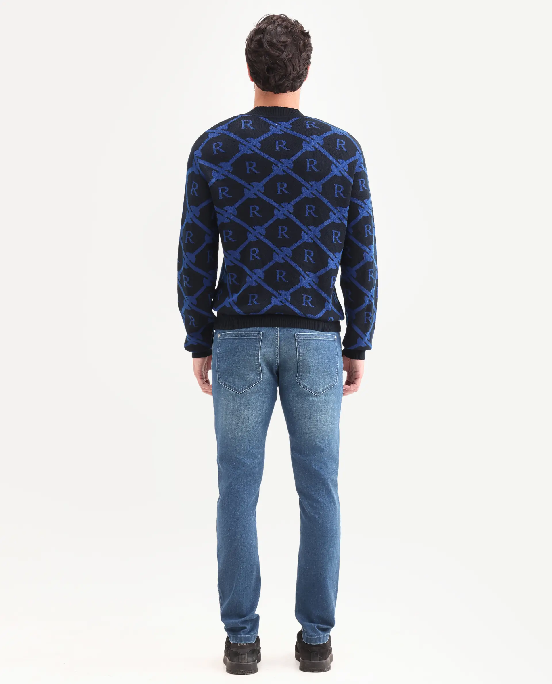 Rare Rabbit Men's Zuno S Blue Cotton Blend Fabric Shank And Zipper Hawk Slim Plain Jeans - Image 8
