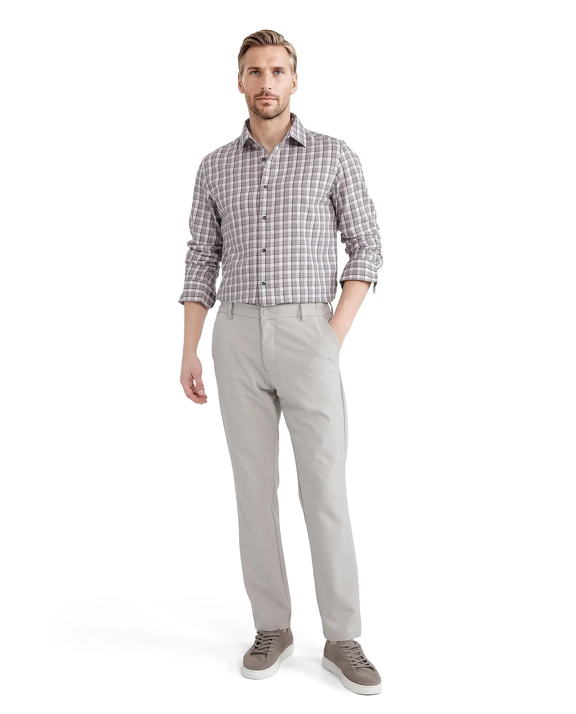 Rare Rabbit Men's Zylot Pink Cotton Checked Print Regular Fit Full Sleeve Collared Shirt - Image 2