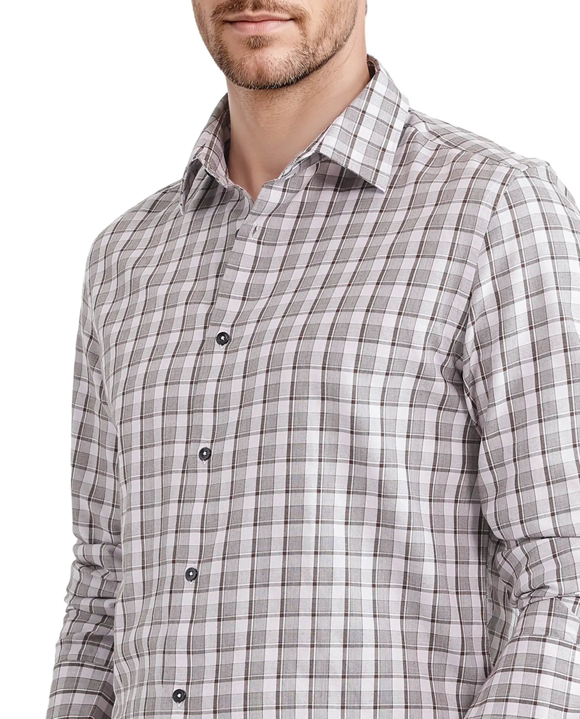 Rare Rabbit Men's Zylot Pink Cotton Checked Print Regular Fit Full Sleeve Collared Shirt - Image 3
