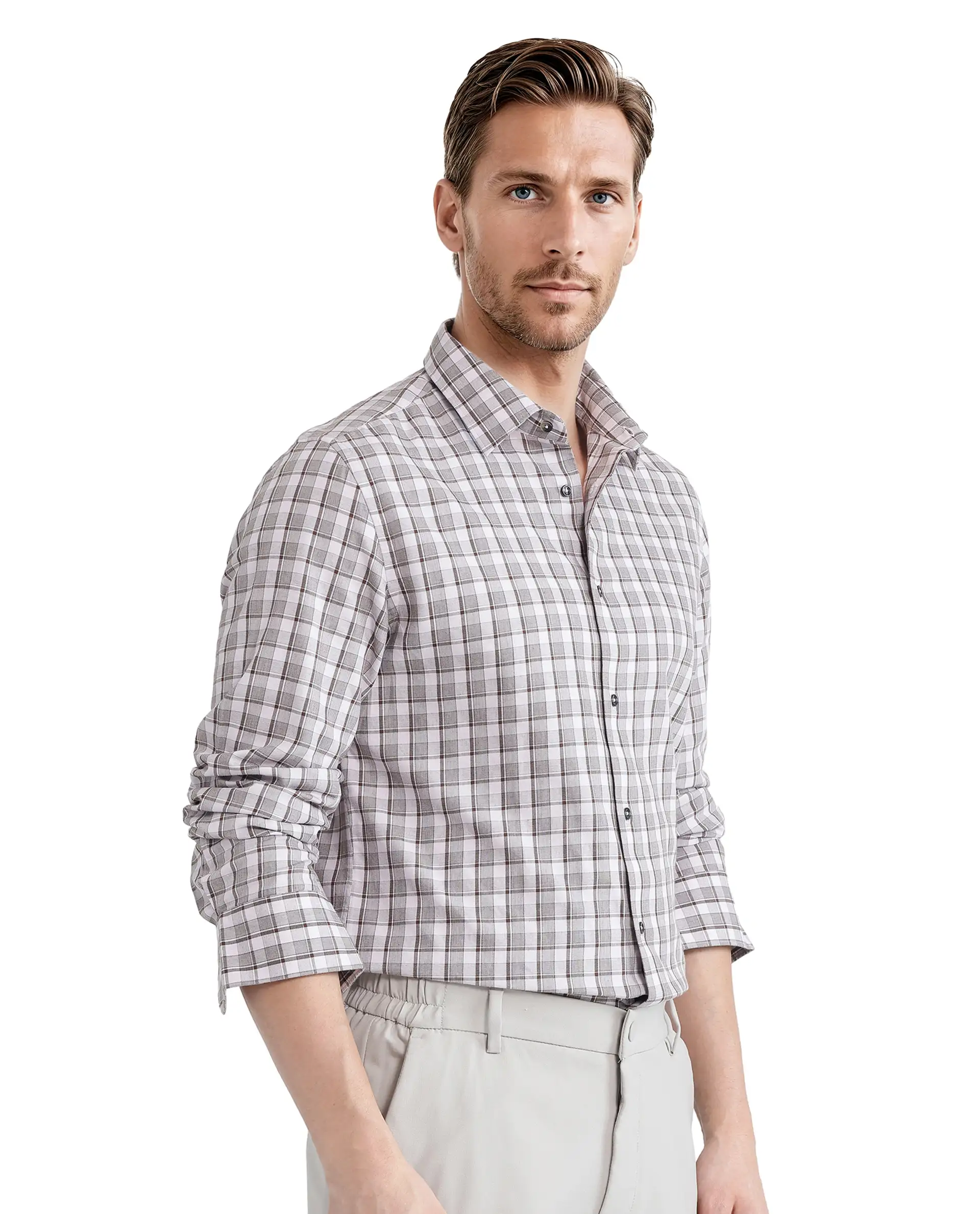Rare Rabbit Men's Zylot Pink Cotton Checked Print Regular Fit Full Sleeve Collared Shirt - Image 5