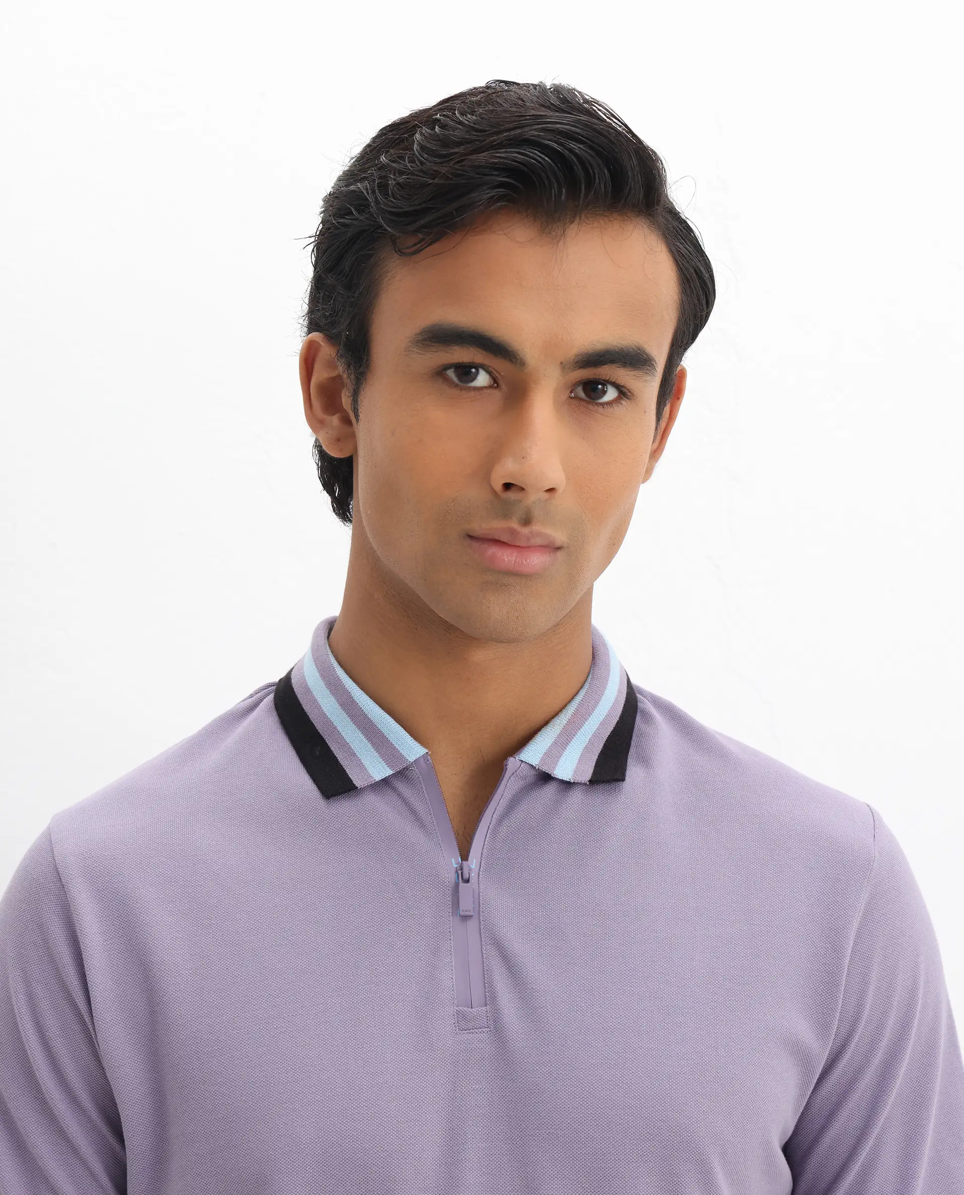 Rare Rabbit Men's Zyte Dusky Purple Cotton Plain Regular Fit Half Sleeve Polo - Image 7