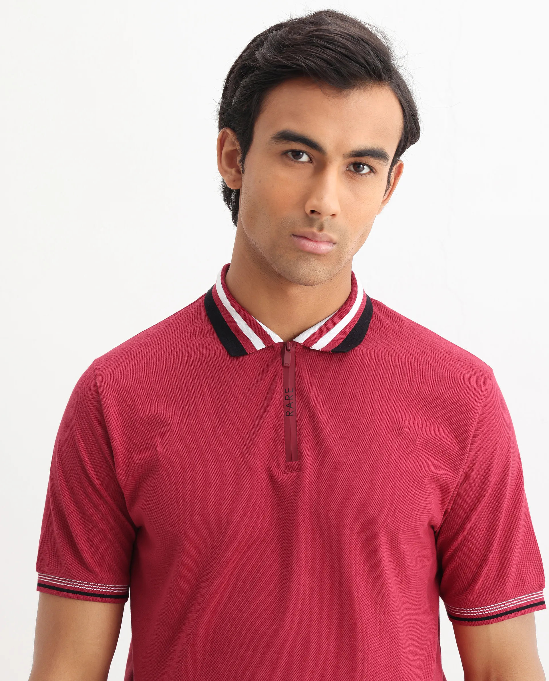 Rare Rabbit Men's Cotton Plain Regular Fit Half Sleeve Polo - Image 4