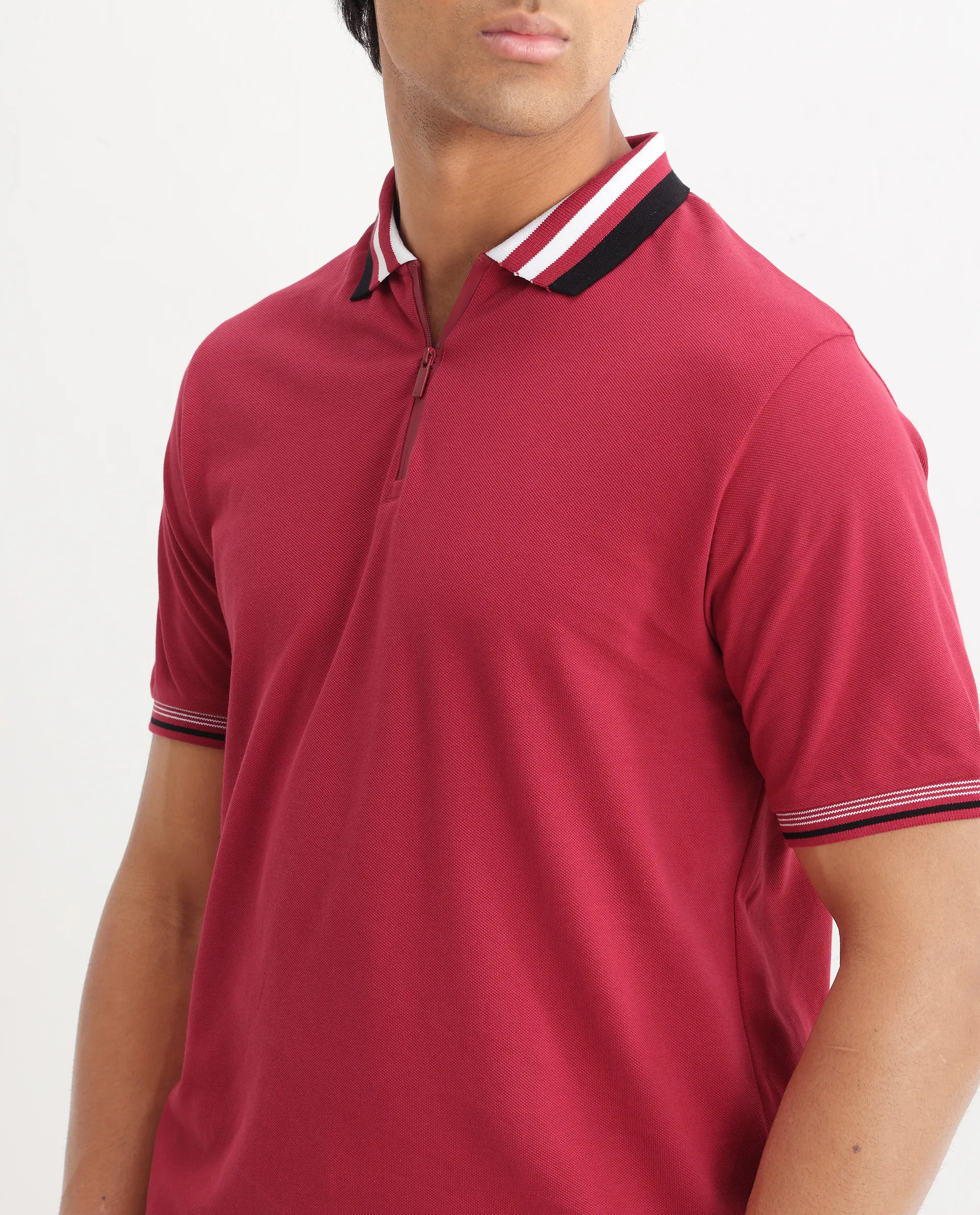 Rare Rabbit Men's Cotton Plain Regular Fit Half Sleeve Polo - Image 5