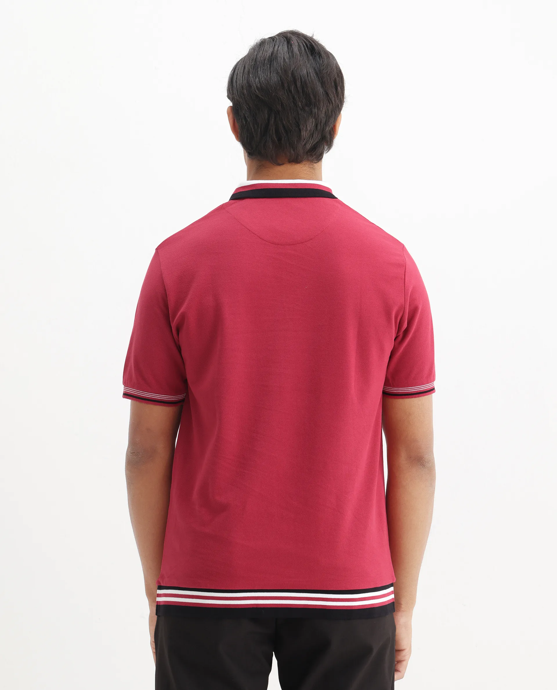 Rare Rabbit Men's Cotton Plain Regular Fit Half Sleeve Polo - Image 6
