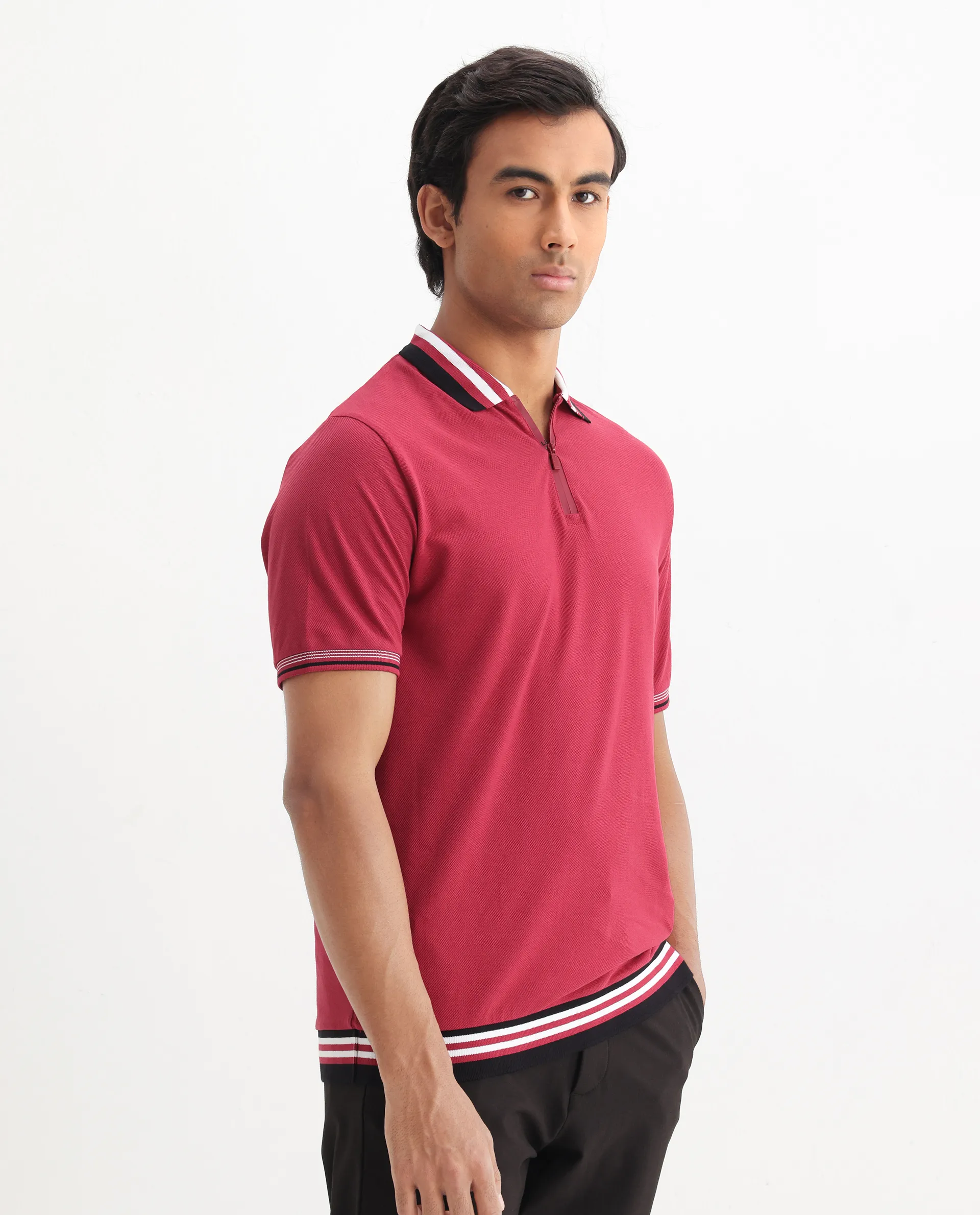 Rare Rabbit Men's Cotton Plain Regular Fit Half Sleeve Polo - Image 8